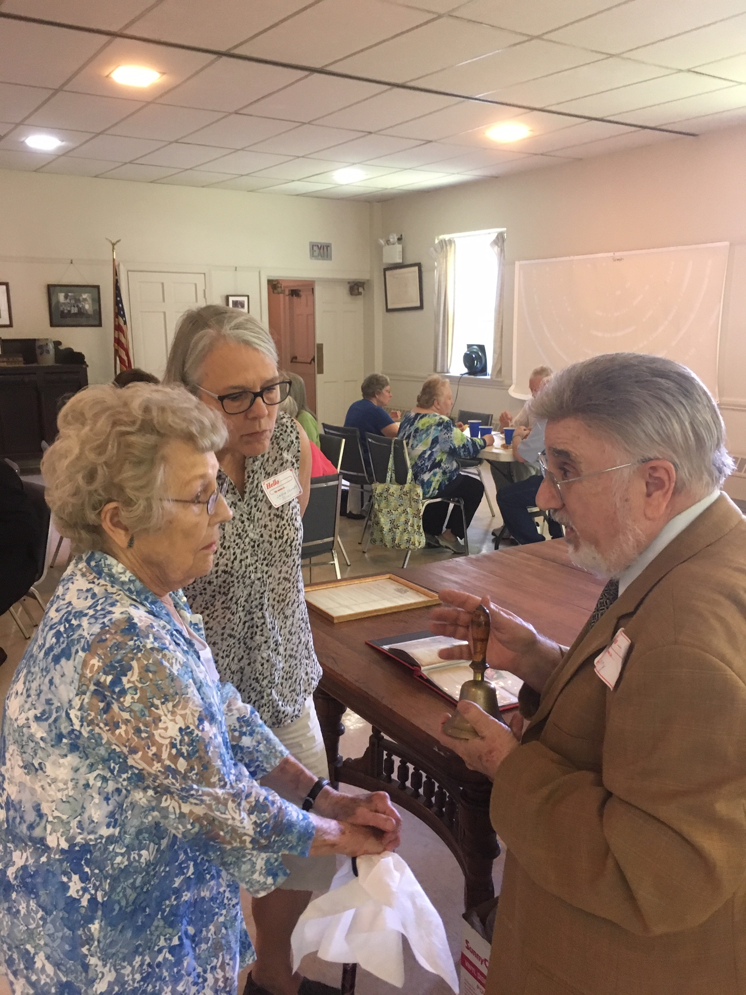 attendees having a discussion